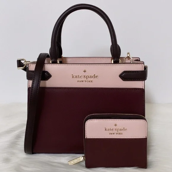 NWT💃Kate Spade staci colorblock small Satchel/Crossbody and Wallet Set - Picture 1 of 10